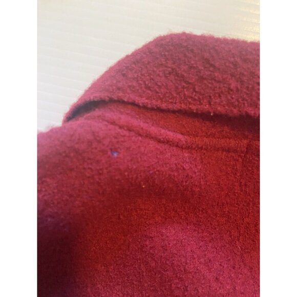 Orvis Boiled Wool Two Button Jacket Women’s Size M Red Burgundy Cardigan Luxury - Picture 6 of 7